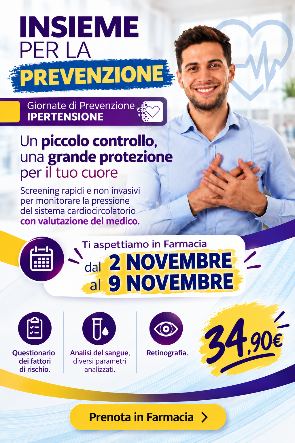 Giornate di prevenzione dell'ipertensione dal 2 al 9 novembre alla Farmacia Gancia